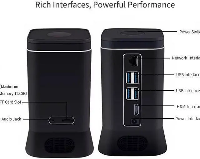 Alt view image 3 of 5 - V6B Fanless Windows 10 MINI PC  Gemini Lake Celeron N4100 DDR4 4GB 64GB 4K WIFI LAN BT With Camera Mini Computador Gamer