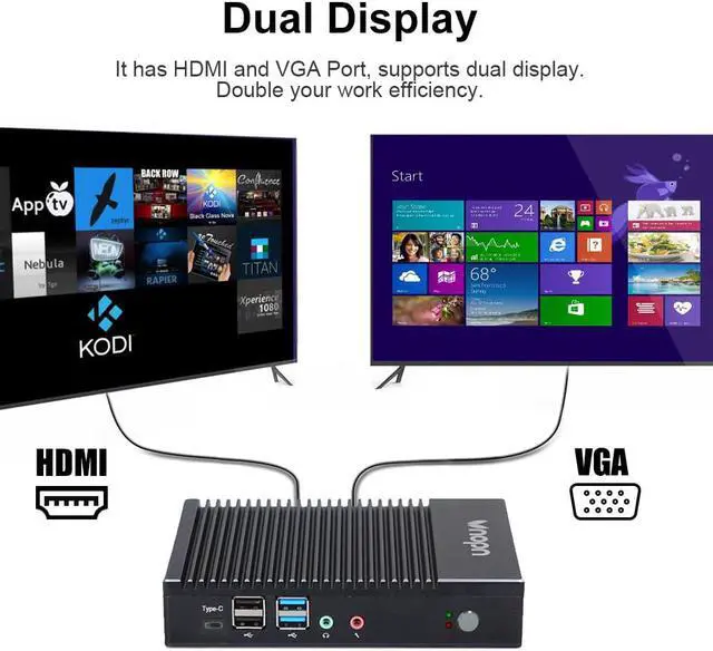 Alt view image 3 of 7 - Gemini GK55 Mini PC Intel Celeron J4125 Win10 8G 128G/256G/512G/1T ROM USB3.0 RJ45 BT4.0 Dual WIFI 2.4G+5.8G Dual