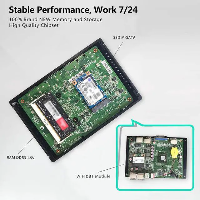 Alt view image 7 of 7 - Windows 10 Mini PC AMD A6 1450, up to 1.4GHz, Support Dual HD Display/WiFi/Gigabit LAN, HTPC/Office Mini Desktop Computer