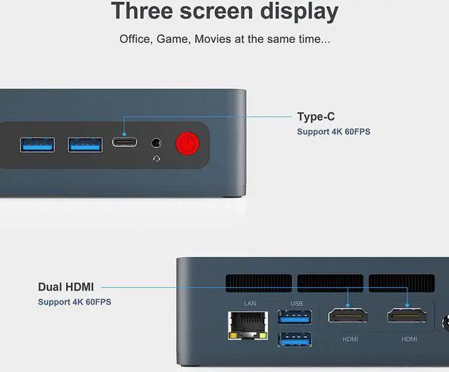Alt view image 2 of 5 - SEi10 10th Generation  I3-1005G1 Windows 10 Office Mini Pc 8GB 256GB Bluetooth 5.0 Wifi 6 Mini Computer PC Gamer