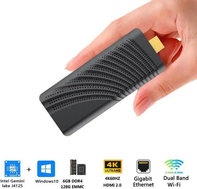 Alt view image 4 of 5 - PC T6pro DDR4 6GB 128GB win10 PC stick TV stick  Celeron J4125 computer USB for windows 10 WIFI HDMI LAN EU/US Plug