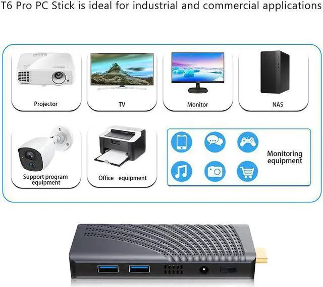 Alt view image 2 of 5 - PC T6pro DDR4 6GB 128GB win10 PC stick TV stick  Celeron J4125 computer USB for windows 10 WIFI HDMI LAN EU/US Plug