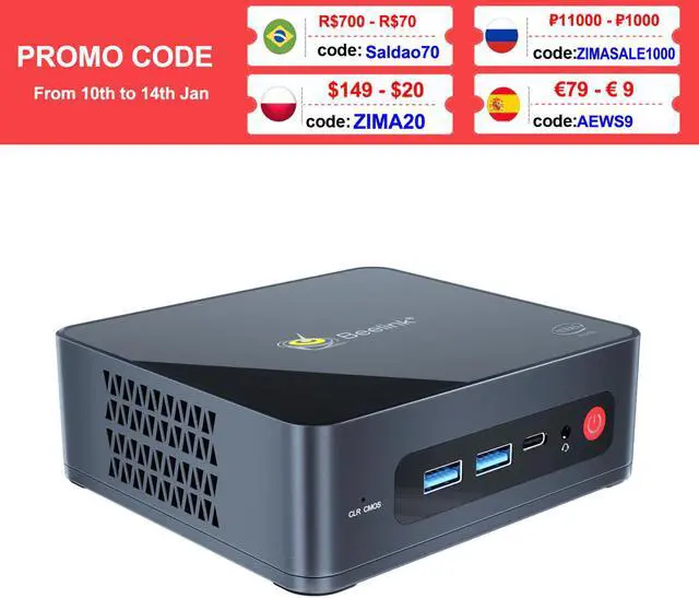 Alt view image 5 of 5 - U59 Mini PC Windows 10 Pro Intel Jasper Lake N5095 16GB DDR4 512GB Dual Screen 4K Mini Computer Gaming PC Windows 11