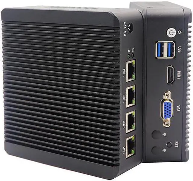 Alt view image 3 of 3 - Linux Fanless Mini PC 4  LAN Celeron J3160 Quad Core Firewall Router pfSense OPNsense  4 Nic Network Server AES-NI