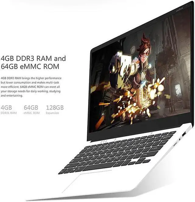 Alt view image 5 of 5 - 14.1 Inch Newest Laptop CWI533 Windows 10 PC Intel APOLLO LAKE N3450 CPU 4+64GB 1920*1080 IPS 64-Bit PC With Single Camera