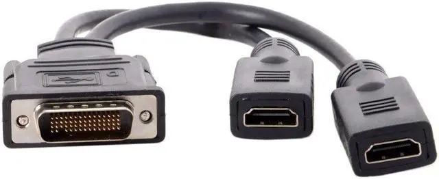 Alt view image 5 of 5 - 59 Pin Male to 2  DVI VGA Displayport  Spliter Extension Cable Adapter for graphics card    Monitors
