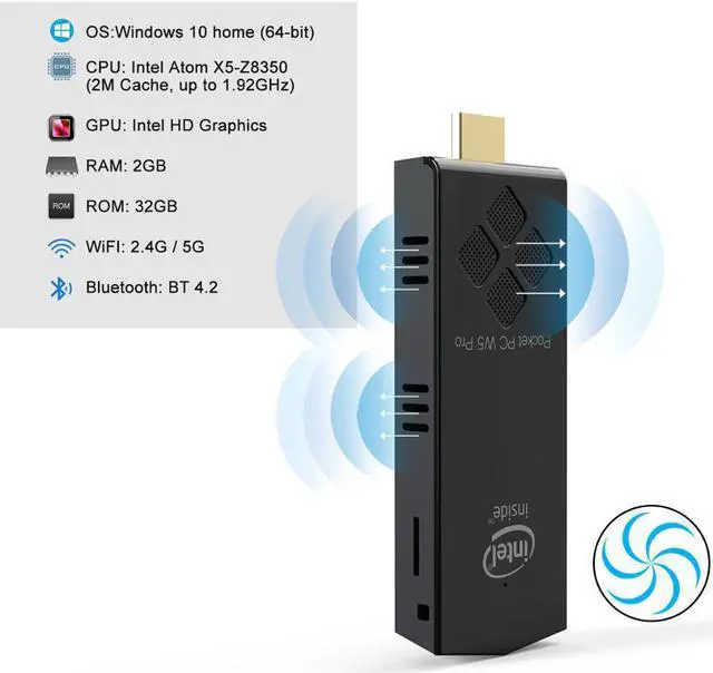 Alt view image 2 of 5 - pro  Atom x5-Z8350 Windows 10 Mini pc stick Quad Core  RAM 4GB ROM 64GB wifi bluetooth windows10 64bit mini pc desktop