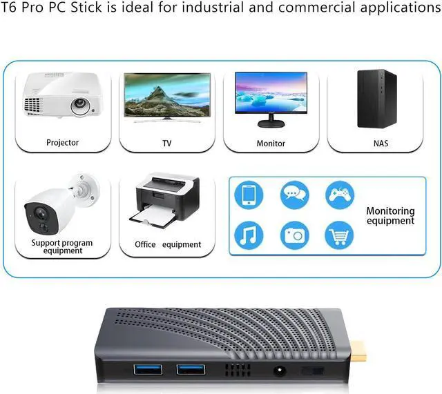 Alt view image 3 of 5 - Pro Mini PC Stick Celeron J4125 Up to 2.7Ghz 6GB RAM 128GB Windows 10 Pro Computer 4K 60Hz HDMI Dual WIFI LAN