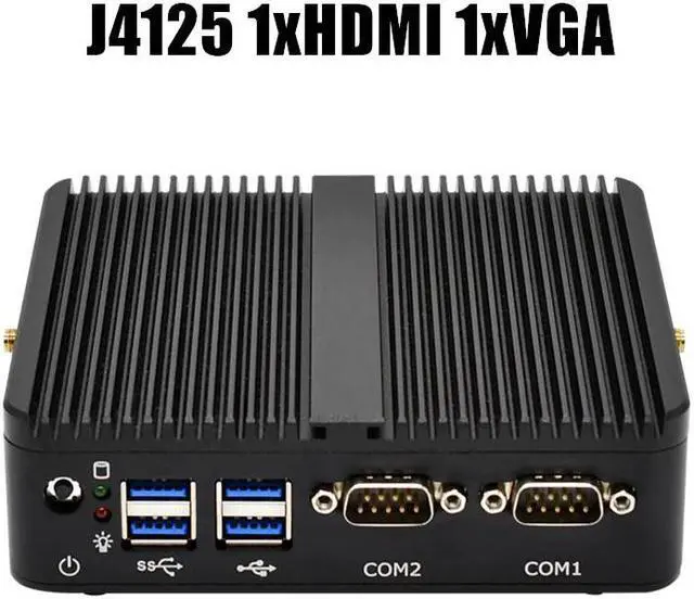 Alt view image 2 of 5 - Cheap Industrial Mini PC Intel Celeron J4125 Quad Core N2840 Fanless Mini Computer Dual LAN 2COM 4K HD Windows 10 WiFi