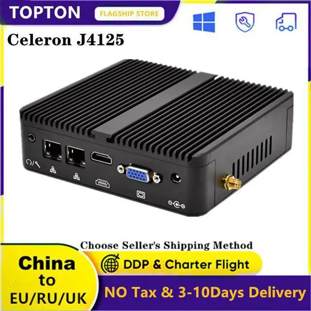 Alt view image 5 of 5 - Cheap Industrial Mini PC Intel Celeron J4125 Quad Core N2840 Fanless Mini Computer Dual LAN 2COM 4K HD Windows 10 WiFi