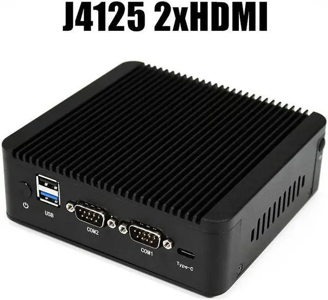 Alt view image 4 of 5 - Cheap Industrial Mini PC Intel Celeron J4125 Quad Core N2840 Fanless Mini Computer Dual LAN 2COM 4K HD Windows 10 WiFi