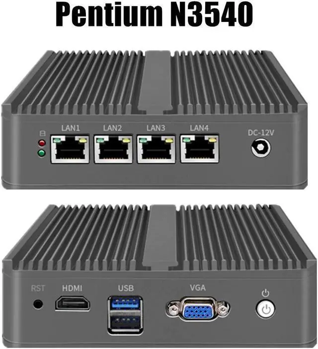Alt view image 4 of 5 - Mini PC Celeron J1900 Pentium N3540 OPENsense Router 4*Intel Lan 2*USB HD VGA pfSsense Firewall Appliance Openwrt Centos