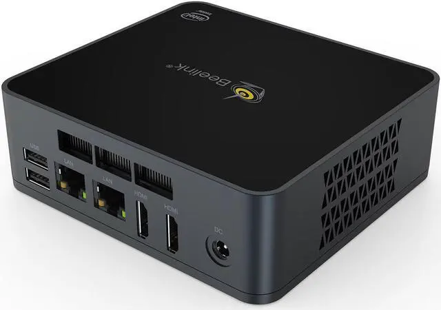 Alt view image 4 of 5 - GK55 Mini PC  Celeron J4125 8GB DDR4 128GB/256GB SSD Windows 10, 4K UHD WIN10 Desktop, Dual Gigabit LAN Soft route