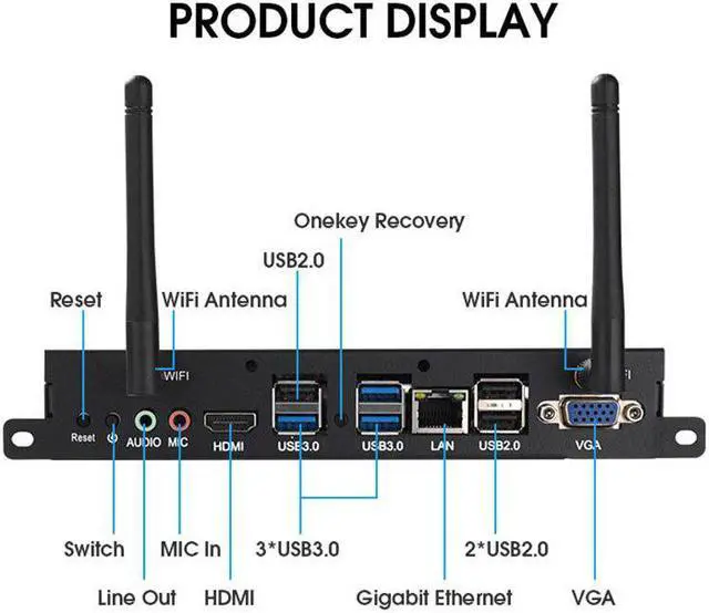 Alt view image 3 of 5 - OPS Mini PC Computer Core i7 8G RAM 256GB SSD Windows 10 Linux Gaming PC HD Desktop Computer Portable Industrial Gaming PC