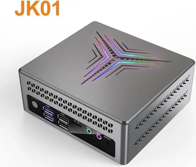 Alt view image 5 of 5 - New JK01 Windows 10 Mini PC  Processor N5095 8GB DDR4 512GB SSD Dual Screen RGB LAN VGA BT Computador Gamer VS Beelink U59