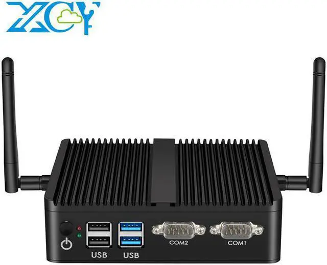 Alt view image 5 of 5 - Fanless Mini PC Intel Celeron J4125 Quad-Cores Dual NIC Gigabit Ethernet 2x RS-232 Serial Ports 4x USB Embedded IPC