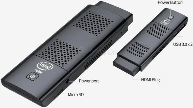 Alt view image 3 of 5 - Mini PC Stick Intel Celeron J4125 8GB LPDDR4 128G/256G eMMC 5.1 Bluetooth 2.0 Win10 Linux Pocket Mini PC