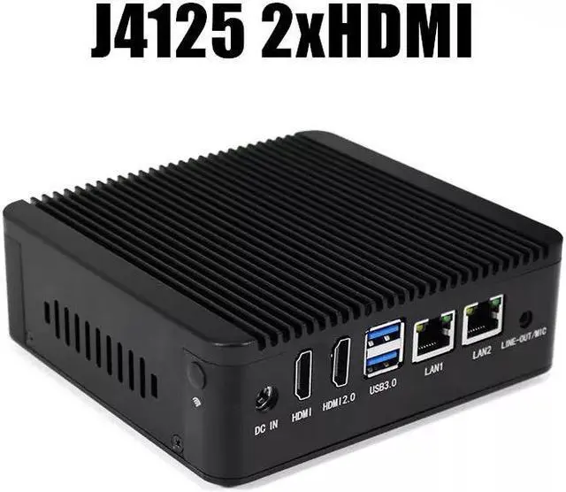 Alt view image 3 of 5 - Fanless Industrial Compouter  Celeron J4125 Processor Quad Core 6USB 2COM Fanless Mini Pc 4K Windows 10 Liunx Ubuntu