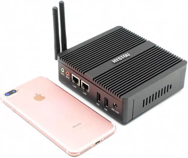 Alt view image 2 of 5 - Firewall PC NUC J3160 N3160 Fanless Industrial MiniPC Windows Linux Dual NIC Pfsense 2 LAN WiFi Router Micro Computer RTC