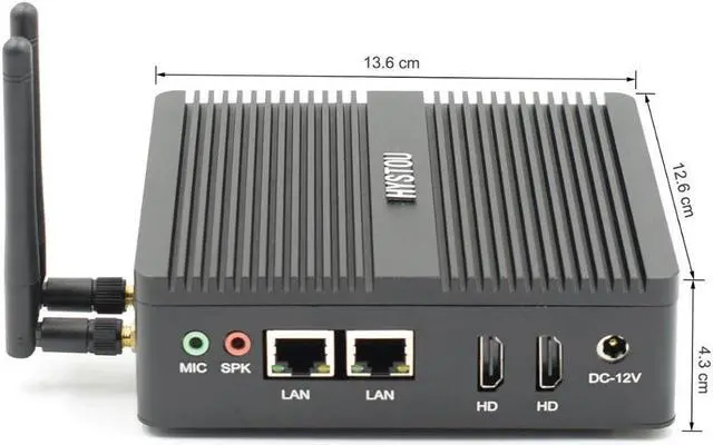 Alt view image 4 of 5 - Firewall PC NUC J3160 N3160 Fanless Industrial MiniPC Windows Linux Dual NIC Pfsense 2 LAN WiFi Router Micro Computer RTC