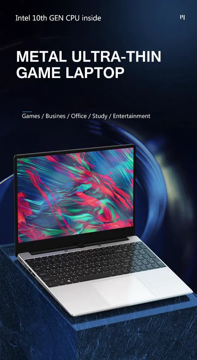 Alt view image 5 of 5 - 15.6Inch Metal Ultra Thin Laptop Intel Core i5 10210U i7 10510U Windows 10 Notebook PC 4K  TYPE-C 4*USB