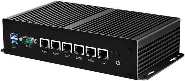 Alt view image 2 of 5 - 6*LAN Gigabit Mini PC Fanless Core i3 7100U Celeron 3855U Router Firewall Linux Windows 10 Fanless Industrial Computer Server