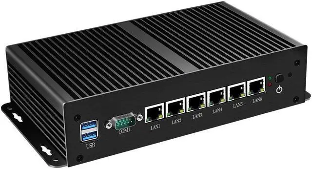 Alt view image 3 of 5 - 6*LAN Gigabit Mini PC Fanless Core i3 7100U Celeron 3855U Router Firewall Linux Windows 10 Fanless Industrial Computer Server
