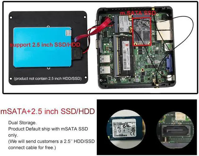 Alt view image 2 of 5 - Fanless Mini PC Celeron J4125 Pentium N3530 Dual LAN 2*COM HDMI WIFI Windows 10 Nettop Office computer minipc Desktop