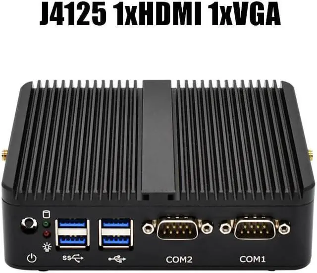 Alt view image 2 of 5 - Cheap Fanless Mini PC  Celeron J4125 Quad Core N2840 Industrial Computer Dual LAN 2xRS232 4K HD Windows 10 WiFi