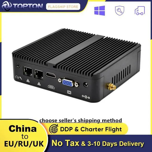 Alt view image 5 of 5 - Cheap Fanless Mini PC  Celeron J4125 Quad Core N2840 Industrial Computer Dual LAN 2xRS232 4K HD Windows 10 WiFi