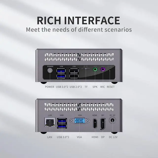 Alt view image 2 of 5 - JK01 Windows 10 Mini PC Intel N5095 8GB DDR4 512GB SSD Linux Dual Screen RGB LAN VGA BT Mini Computador Gamer VS  U59