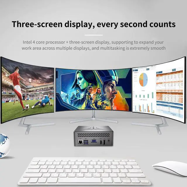 Alt view image 4 of 5 - JK01 Windows 10 Mini PC Intel N5095 8GB DDR4 512GB SSD Linux Dual Screen RGB LAN VGA BT Mini Computador Gamer VS  U59