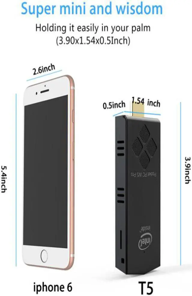 Alt view image 2 of 5 - Computer Stick W5 Pro PC Stick Windowns 10  PC Intel Atom Z8350 4GB DDR 64GB eMMC Support 4K 2.4G/5.8G WiFi CC BT 4.2