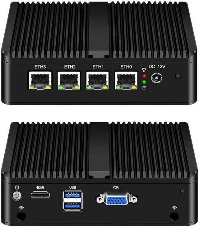 Alt view image 5 of 5 - AES NI Fanless Mini PC OPNsense Router Quad-Cores 4 LAN Ports Gigabit Ethernet Firewall Appliance Pfsense Windows10 ESXI