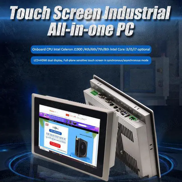 Alt view image 5 of 5 - 10.1 Inch Industrial all In One Touch Panel Pc Celeron J1900 / Core i5 4200U / I7 4500U  Gaming Pc Desktop Computer