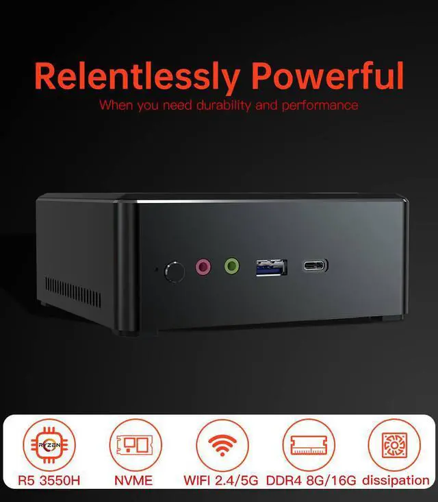 Main image of PC  Ryzen 5 3550H MN35  PC Vega 8 Gaming Graphics 16GB DDR4 512GB NVME SSD Desktop  Computer Windows 10 HD 4K