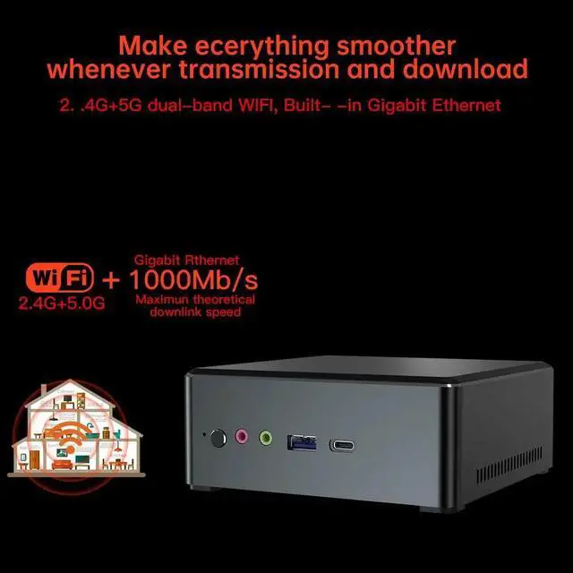 Alt view image 2 of 5 - PC  Ryzen 5 3550H MN35  PC Vega 8 Gaming Graphics 16GB DDR4 512GB NVME SSD Desktop  Computer Windows 10 HD 4K