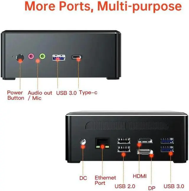 Alt view image 4 of 5 - PC  Ryzen 5 3550H MN35  PC Vega 8 Gaming Graphics 16GB DDR4 512GB NVME SSD Desktop  Computer Windows 10 HD 4K
