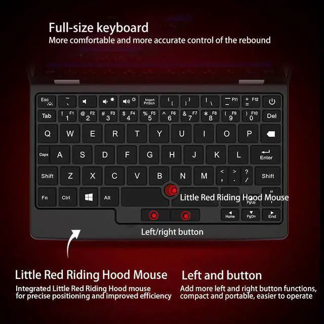 Alt view image 7 of 7 - Laptop Computer Pocket PC Intel Celeron J3455 7 Inch 8GB RAM 1TB SSD Netebook  USB 3.0 WiFi Gaming Windows 10 Notebook