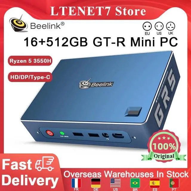 Alt view image 5 of 5 - GT-R Mini PC  Ryzen 5 3550H WIFI6 16+512GB SSD Support Windows 10 Voice Interaction Office PC Gaming Computer TV BOX