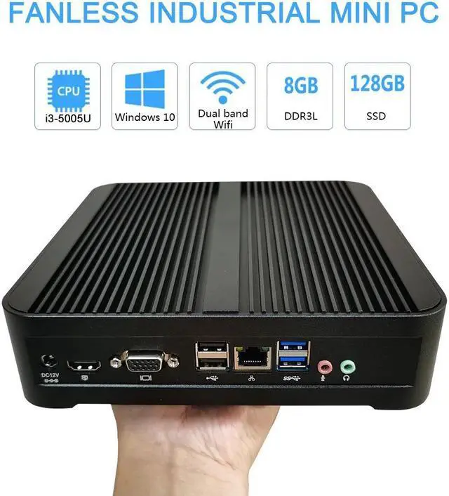 Alt view image 4 of 4 - Windows 10 MINI PC  I3-5005U 8GB RAM 128GB SSD Portable WIN10 4K VGA Dual WiFi 1000M LAN Mini Computer VS Beelink U55