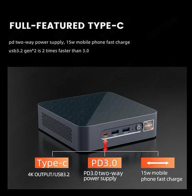 Alt view image 4 of 5 - Topton Newest Gaming Mini PC AMD Ryzen 9 5900HX R7 2*DDR4 2*M.2 NVMe SSD 2.5G LAN 3x4K Display Micro Desktop Computer PC Gamer