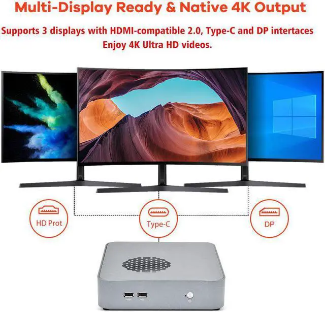 Alt view image 3 of 5 - Topton Mini Computer 7nm AMD Ryzen 7 4800H 8 Core 16 Threads 8M Cache Nvme 2*DDR4 Nuc Windows 11 10 AX WiFi6 Desktop Gaming PC