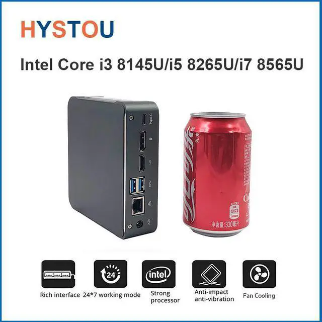 Alt view image 5 of 5 - Core  I7 8565U I5 8265U DDR4 2*DDR4 RAM Max 64G NVME M.2 SSD Desktop mini PC micro Linux  I3 8145U Type-c DP HDMI 2.0 4K