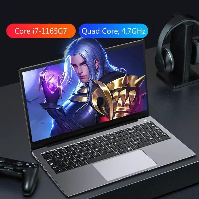 Alt view image 2 of 5 - 15.6 Inch Gaming Laptop Intel i7 1165G7 i5 1135G7 Nvidia MX450 Windows 10/11 Narrow Border Ultrabook Notebook Fingerprint PC