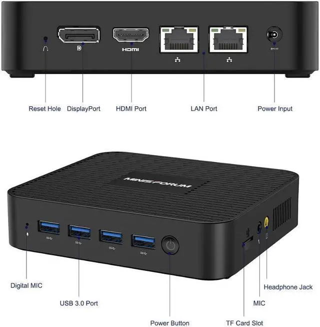 Alt view image 2 of 5 - MINIS FORUM GK41 Windows 10 Pro MINI PC Intel Processor J4125 DDR4 8GB 128GB 256GB BT4.2 1000M LAN 4K HD Computer Host PK GK55