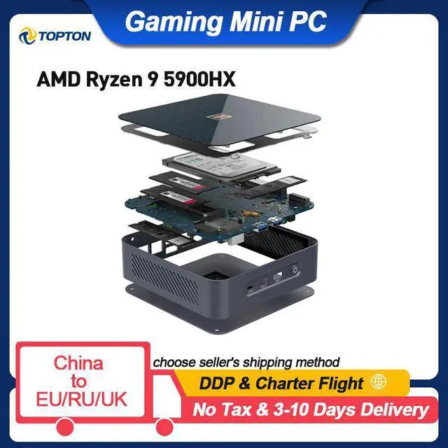 Alt view image 5 of 5 - S500+ NUC Gaming Mini PC AMD Ryzen 9 5900HX 7 PRO 5850U DDR4 NVMe SSD 2.5G LAN Micro Desktop Computer Windows 11 4K HTPC