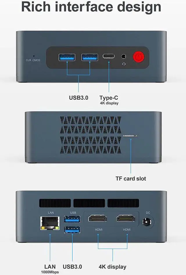 Alt view image 2 of 5 - SEi10 Windows 10 10thMini PC  Ice Lake-U i3-10110U Host 3.4Ghz WIFI 6 BT5.0 Three Screen Display 4K HD Media Player