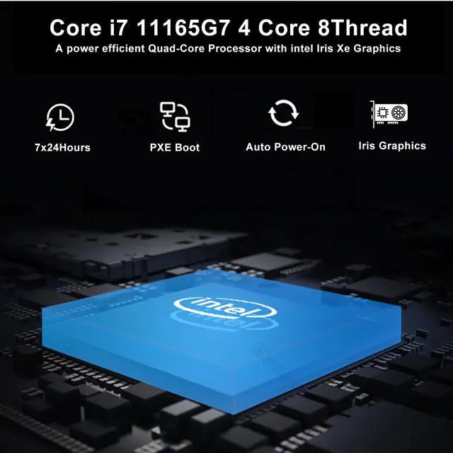 Alt view image 4 of 5 - Mini PC i7 1165G7 i5 1135G7 Thunderbolt 4 Windows 11/10 Linux i3 1115G4 NVMe SSD 2*HDMI DP 8K UHD WiFi BT Gaming Computer