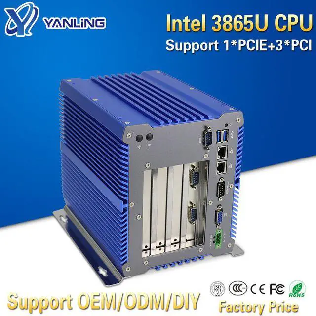 Alt view image 5 of 5 - Rugged Industrial Embedded Box PC Intel Celeron 3865u Processor Dual Lan Mini ITX Fanless Computer Support 3*PCI 1*PCIE